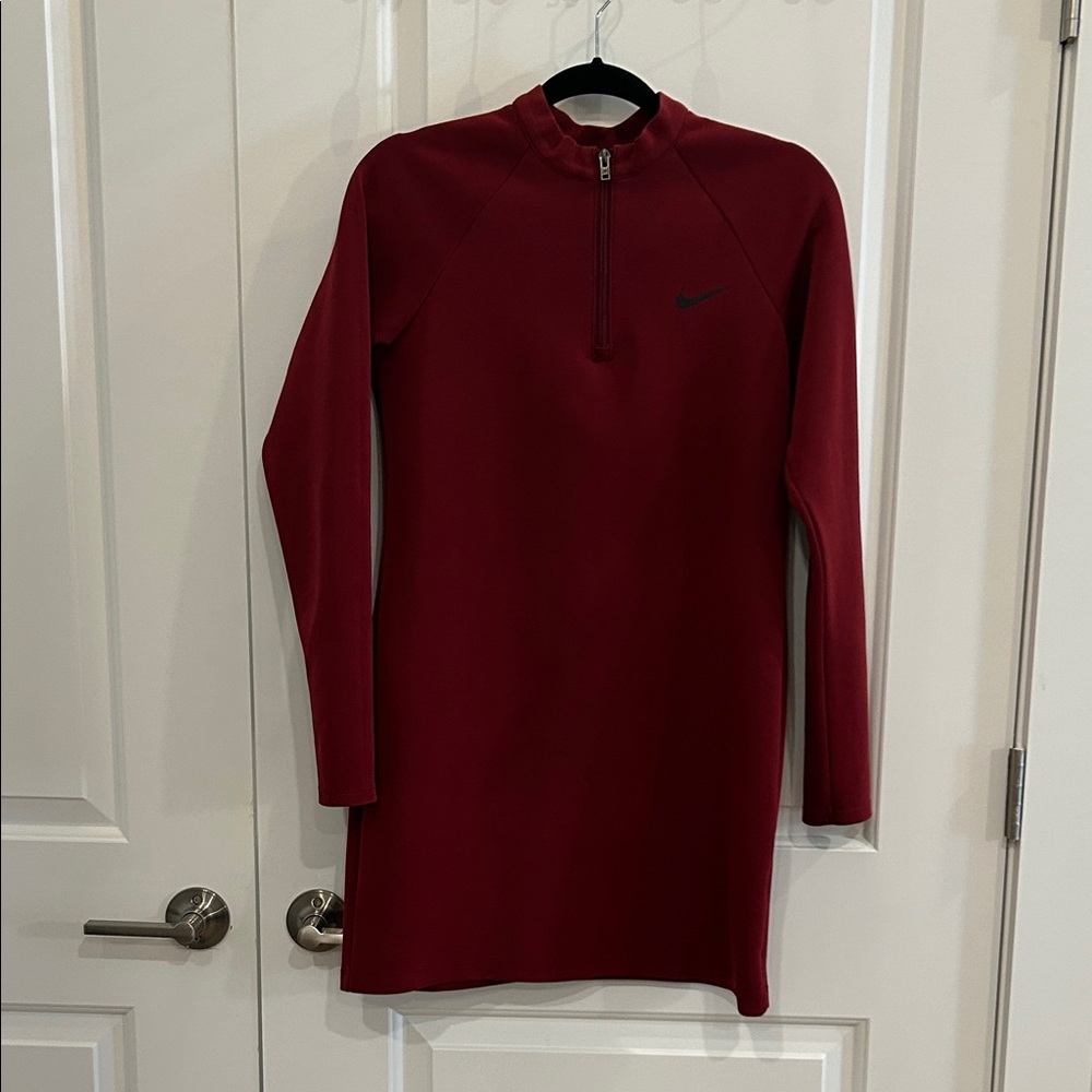 Nike Maroon Long Sleeve Dress